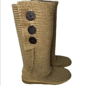 UGG Australia Classic Cardy Knit Convertible oatmeal boots sz 8